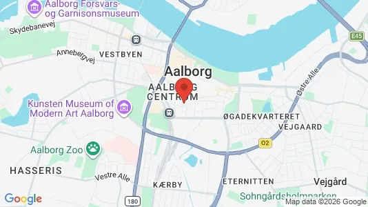 Værelser til leje i Aalborg Centrum - kort over placeringen