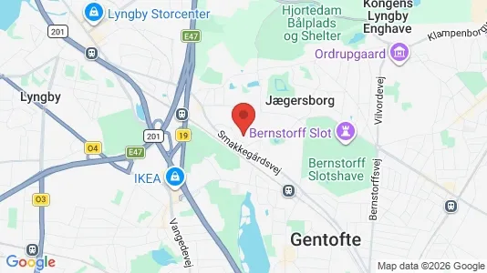 Værelser til leje i Gentofte - kort over placeringen