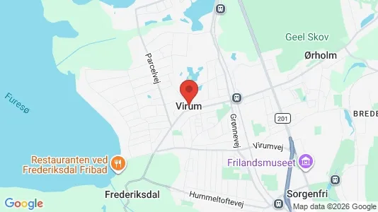 Værelser til leje i Virum - kort over placeringen