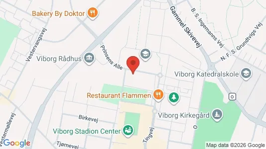 Værelser til leje i Viborg - kort over placeringen
