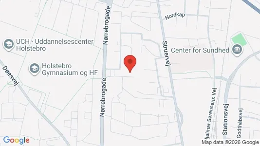 Værelser til leje i Holstebro - kort over placeringen