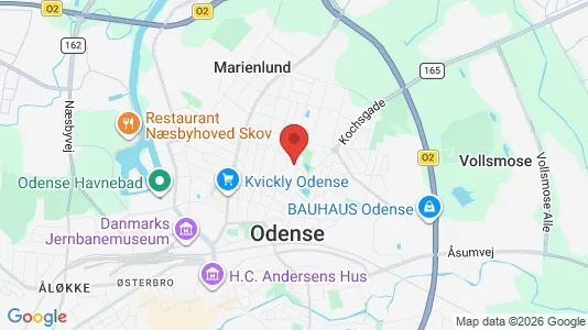 Værelser til leje i Odense NV - kort over placeringen
