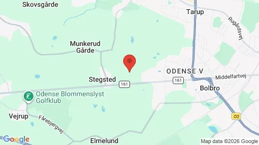 Værelser til leje i Odense SØ - kort over placeringen