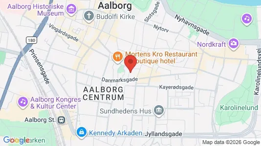 Værelser til leje i Aalborg Centrum - kort over placeringen
